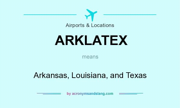 What does ARKLATEX mean? It stands for Arkansas, Louisiana, and Texas