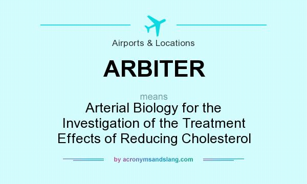 What does ARBITER mean? It stands for Arterial Biology for the Investigation of the Treatment Effects of Reducing Cholesterol