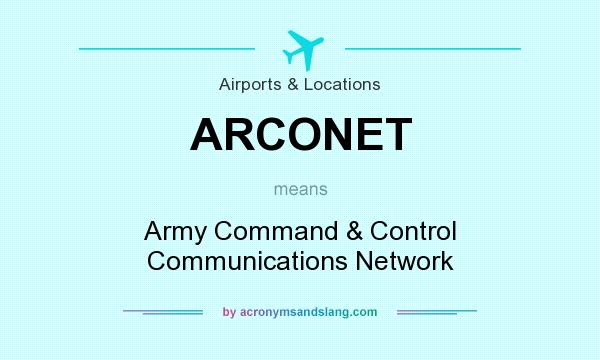 What does ARCONET mean? It stands for Army Command & Control Communications Network