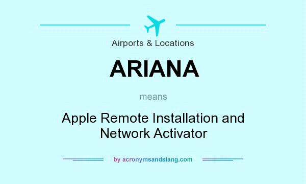 What does ARIANA mean? It stands for Apple Remote Installation and Network Activator