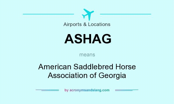 What does ASHAG mean? It stands for American Saddlebred Horse Association of Georgia