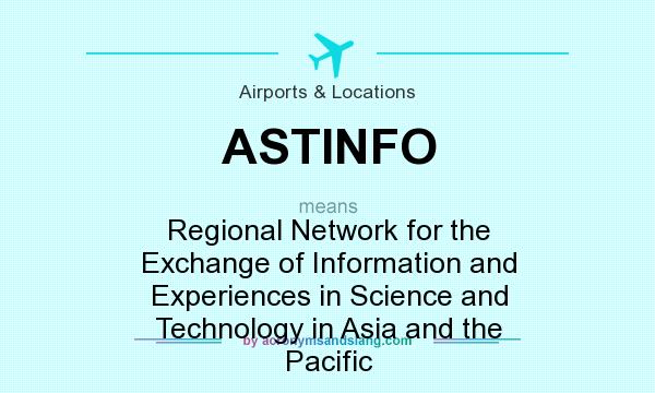 What does ASTINFO mean? It stands for Regional Network for the Exchange of Information and Experiences in Science and Technology in Asia and the Pacific