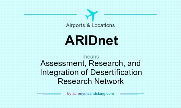 What does ARIDnet mean? It stands for Assessment, Research, and Integration of Desertification Research Network