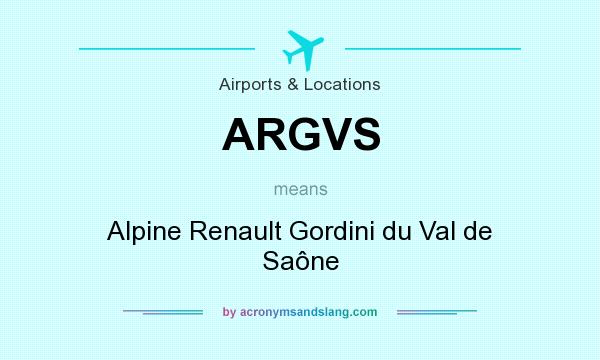 What does ARGVS mean? It stands for Alpine Renault Gordini du Val de Saône