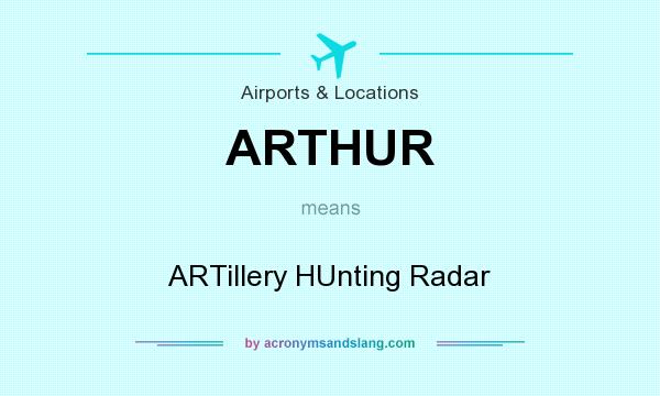 What does ARTHUR mean? It stands for ARTillery HUnting Radar