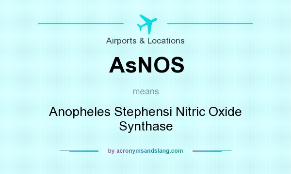 What does AsNOS mean? It stands for Anopheles Stephensi Nitric Oxide Synthase