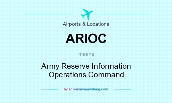 What does ARIOC mean? It stands for Army Reserve Information Operations Command