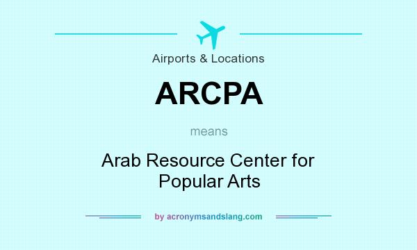 What does ARCPA mean? It stands for Arab Resource Center for Popular Arts