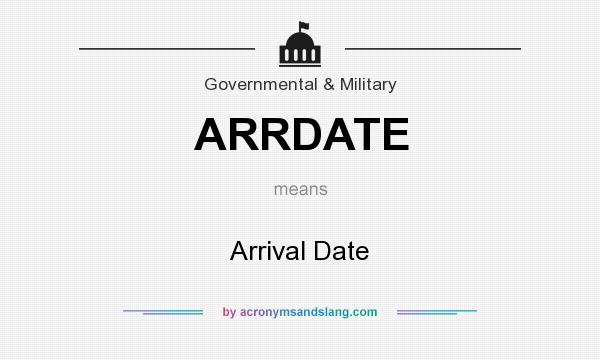 What does ARRDATE mean? It stands for Arrival Date