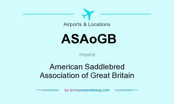 What does ASAoGB mean? It stands for American Saddlebred Association of Great Britain