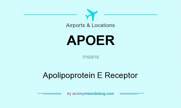What does APOER mean? It stands for Apolipoprotein E Receptor