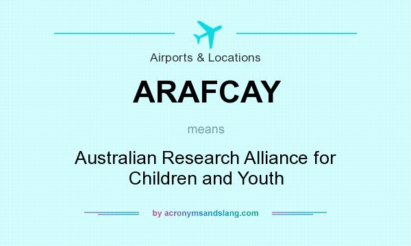 What does ARAFCAY mean? It stands for Australian Research Alliance for Children and Youth