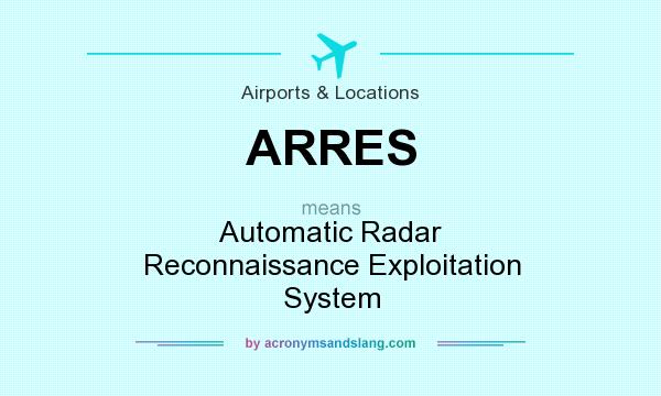 What does ARRES mean? It stands for Automatic Radar Reconnaissance Exploitation System