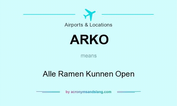 What does ARKO mean? It stands for Alle Ramen Kunnen Open