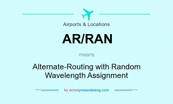 What does AR/RAN mean? It stands for Alternate-Routing with Random Wavelength Assignment