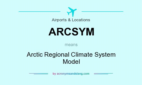 What does ARCSYM mean? It stands for Arctic Regional Climate System Model