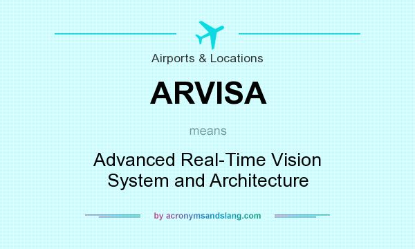 What does ARVISA mean? It stands for Advanced Real-Time Vision System and Architecture