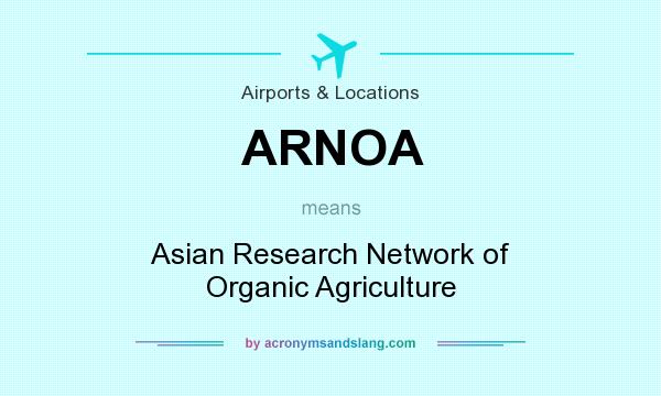 What does ARNOA mean? It stands for Asian Research Network of Organic Agriculture