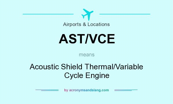 What does AST/VCE mean? It stands for Acoustic Shield Thermal/Variable Cycle Engine