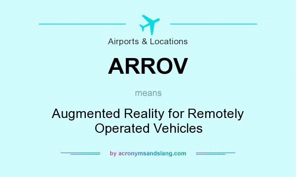 What does ARROV mean? It stands for Augmented Reality for Remotely Operated Vehicles