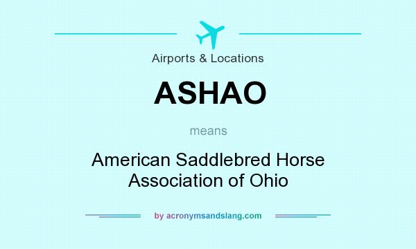 What does ASHAO mean? It stands for American Saddlebred Horse Association of Ohio