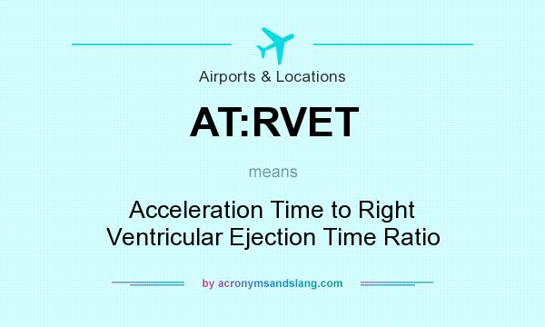 What does AT:RVET mean? It stands for Acceleration Time to Right Ventricular Ejection Time Ratio