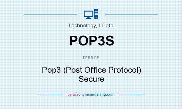 What does POP3S mean? It stands for Pop3 (Post Office Protocol) Secure