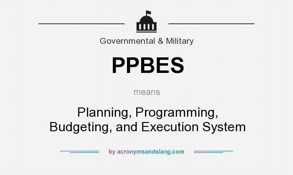 What does PPBES mean? It stands for Planning, Programming, Budgeting, and Execution System