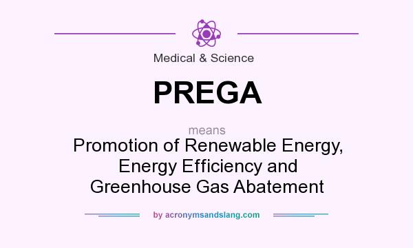 What does PREGA mean? It stands for Promotion of Renewable Energy, Energy Efficiency and Greenhouse Gas Abatement