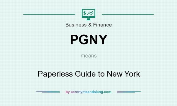 What does PGNY mean? It stands for Paperless Guide to New York