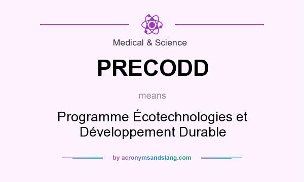 What does PRECODD mean? It stands for Programme Écotechnologies et Développement Durable