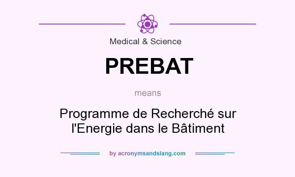 What does PREBAT mean? It stands for Programme de Recherché sur l`Energie dans le Bâtiment