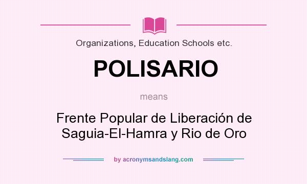 What does POLISARIO mean? It stands for Frente Popular de Liberación de Saguia-El-Hamra y Rio de Oro