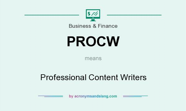 What does PROCW mean? It stands for Professional Content Writers