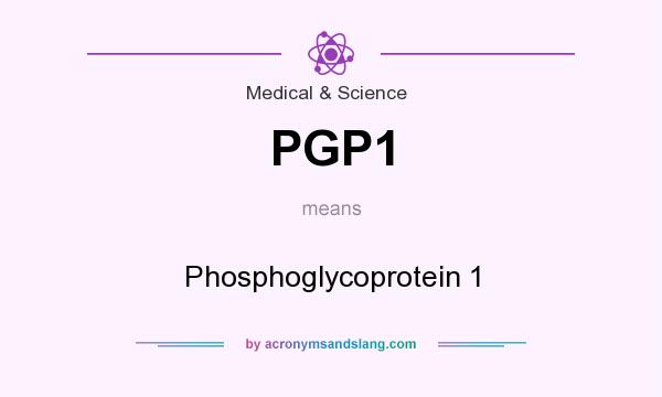 What does PGP1 mean? It stands for Phosphoglycoprotein 1