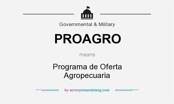 What does PROAGRO mean? It stands for Programa de Oferta Agropecuaria