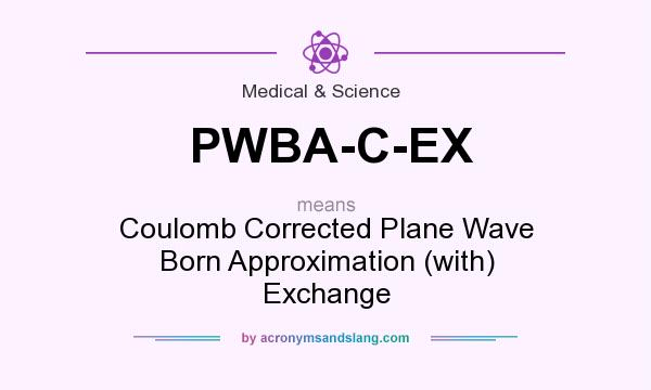 What does PWBA-C-EX mean? It stands for Coulomb Corrected Plane Wave Born Approximation (with) Exchange