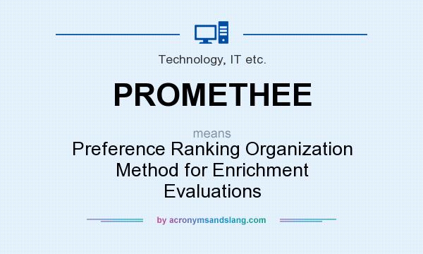 What does PROMETHEE mean? It stands for Preference Ranking Organization Method for Enrichment Evaluations