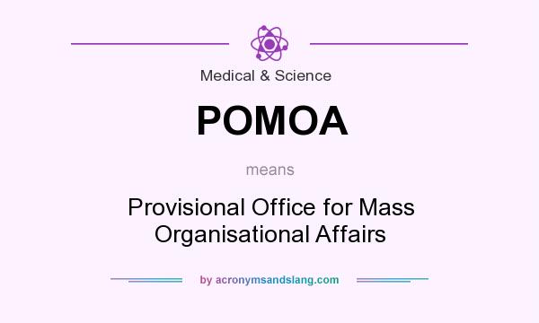 What does POMOA mean? It stands for Provisional Office for Mass Organisational Affairs