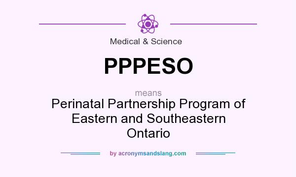 What does PPPESO mean? It stands for Perinatal Partnership Program of Eastern and Southeastern Ontario