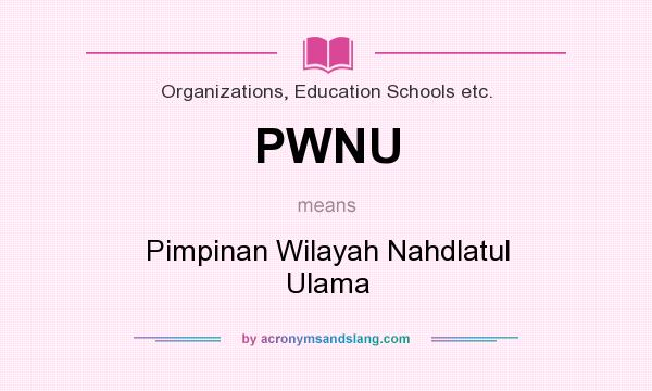 What does PWNU mean? It stands for Pimpinan Wilayah Nahdlatul Ulama