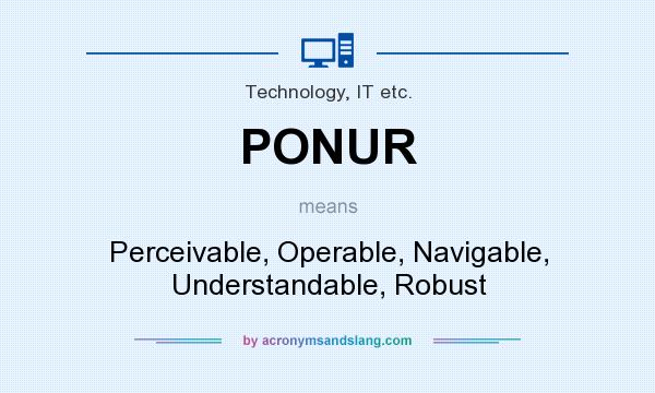 What does PONUR mean? It stands for Perceivable, Operable, Navigable, Understandable, Robust