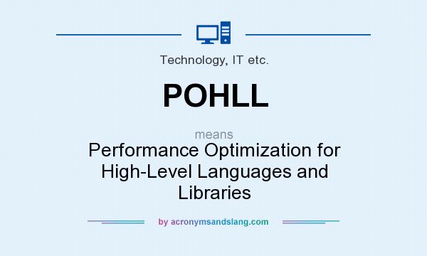 What does POHLL mean? It stands for Performance Optimization for High-Level Languages and Libraries