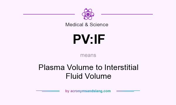 What does PV:IF mean? It stands for Plasma Volume to Interstitial Fluid Volume