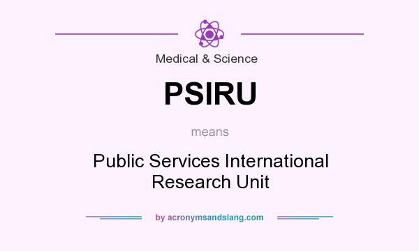 What does PSIRU mean? It stands for Public Services International Research Unit