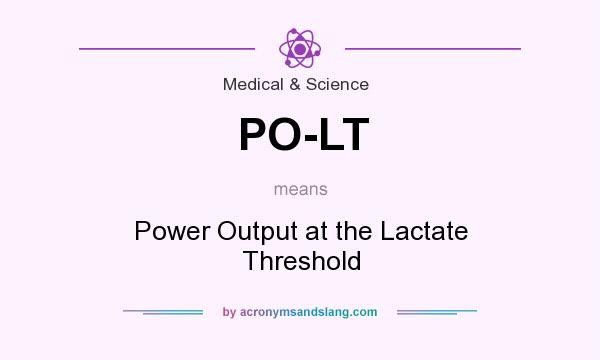 What does PO-LT mean? It stands for Power Output at the Lactate Threshold