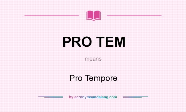 What does PRO TEM mean? It stands for Pro Tempore