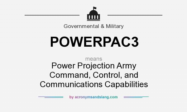 What does POWERPAC3 mean? It stands for Power Projection Army Command, Control, and Communications Capabilities