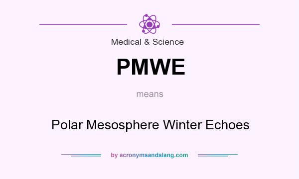 What does PMWE mean? It stands for Polar Mesosphere Winter Echoes