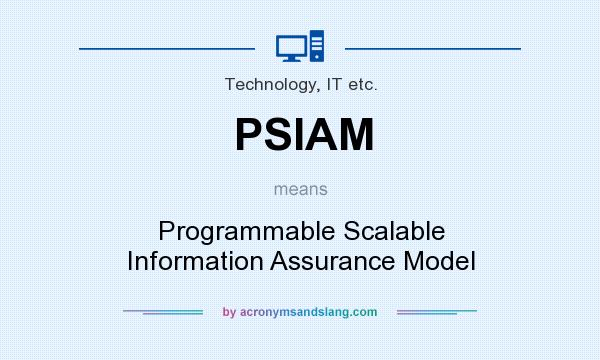 What does PSIAM mean? It stands for Programmable Scalable Information Assurance Model